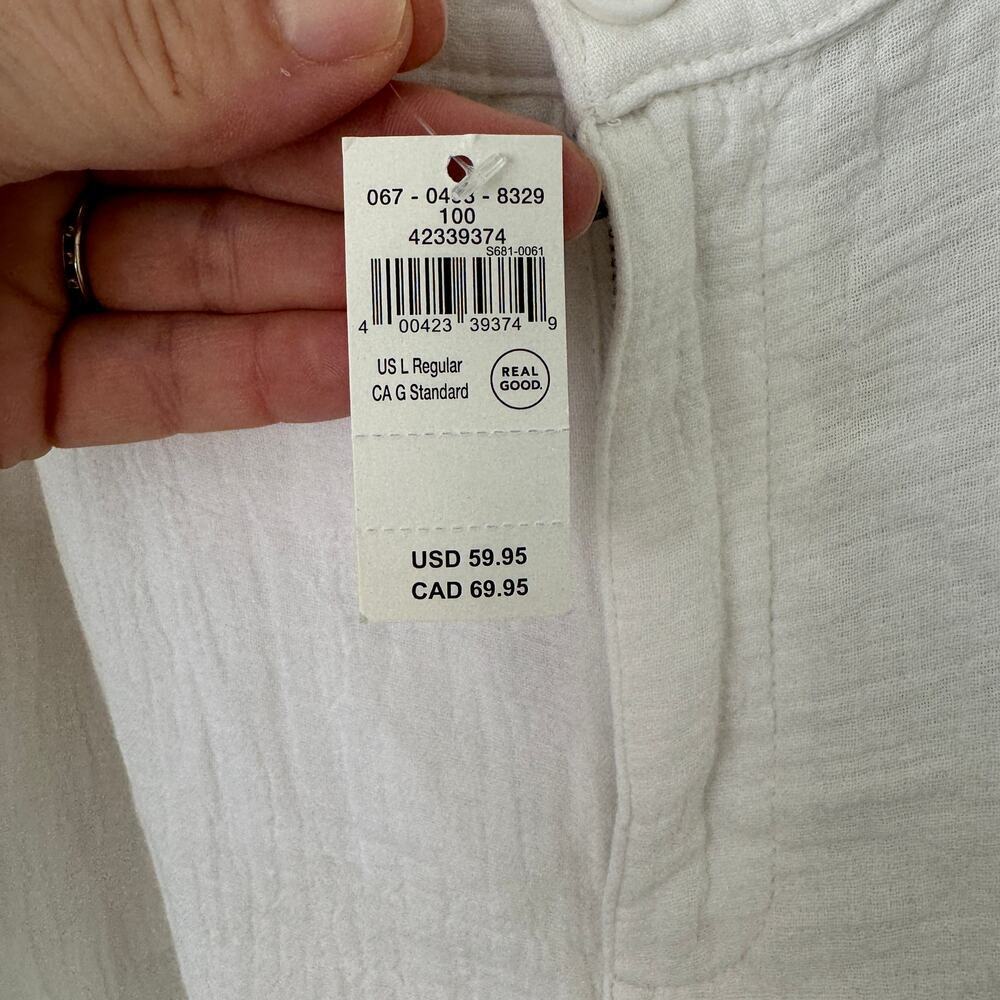 Aerie Women's White Daybreak Trouser Wide Leg Cotton Large NEW - Picture 4 of 12